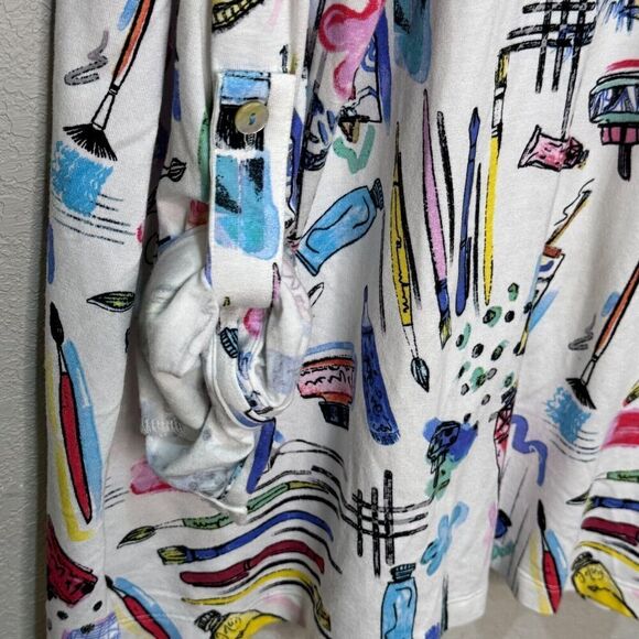 Ali Miles Button-Up Shirt Size Small Multi-Color Abstract Artsy Art Supplies - Picture 5 of 8